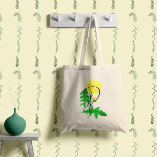 Bolsa Tote Dandelion em aquarela com sua inicial.