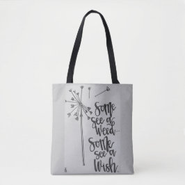 Bolsa Tote Dandelion inspiração - erva/desejo