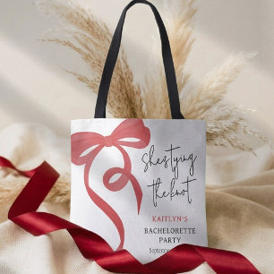 Bolsa Tote Dando o Nó Laço Coquete Vermelho Festa de Despedid