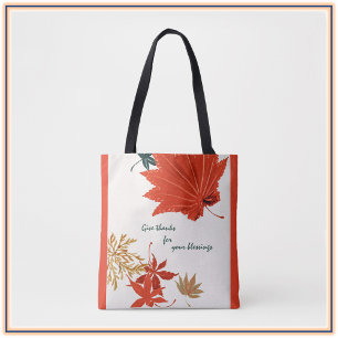 Bolsa Tote Dar aos Obrigados Folhas de outono