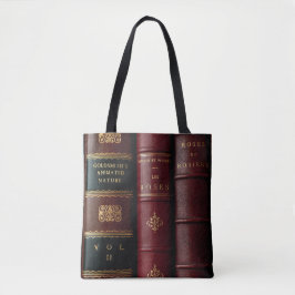 Bolsa Tote Dark Academia Vintage Antique Leather Book Spines