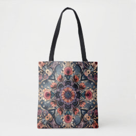 Bolsa Tote Dark Romance Burgundy Art Deco Floral Summer
