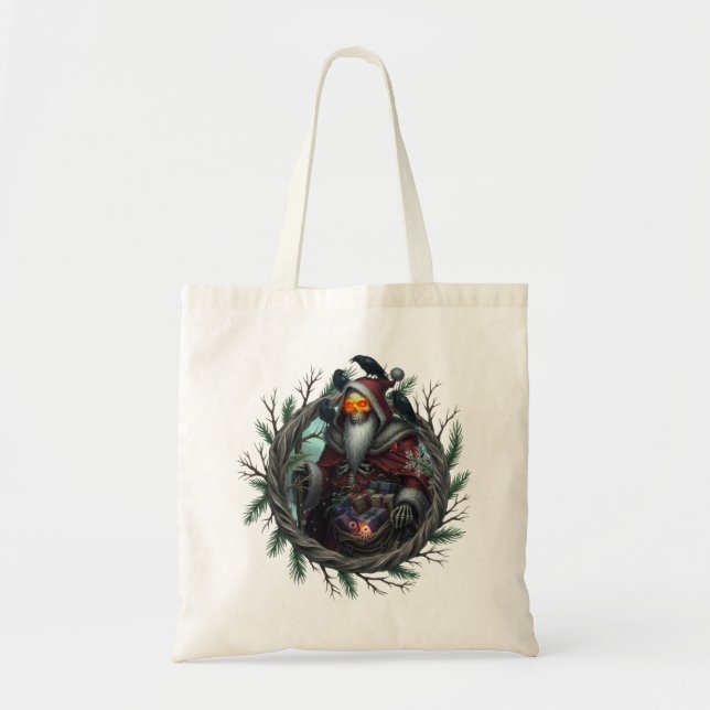 Bolsa Tote Dark Santa of Shadows – Gothic Christmas Skeleton  (Frente)