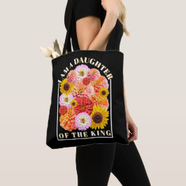 Bolsa Tote Daughter of The King Bible Verse Wildflower