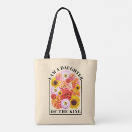 Bolsa Tote Daughter of The King Bible Verse Wildflower Faith