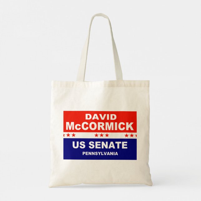 Bolsa Tote David McCormick Senado Americano Pensilvânia 2022 (Verso)