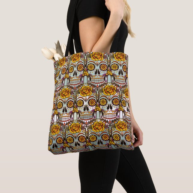 Bolsa Tote Day if the Dead Sugar Skull (Close Up)