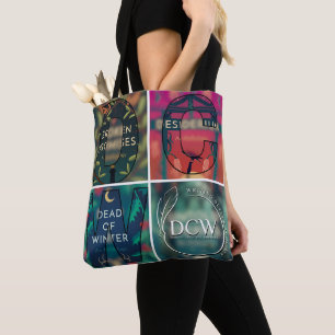 Bolsa Tote DCW em segundo plano de cobrir não focados