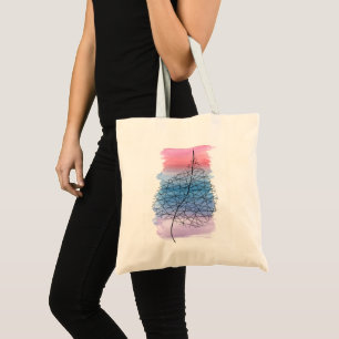 Bolsa Tote de Aguarela de Folha Geométrica Abstrat