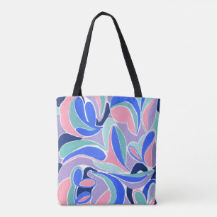 Bolsa Tote de Arte Abstrata Moderna Colorida