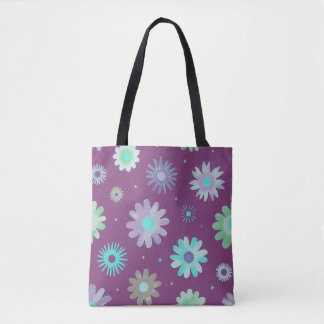 Bolsa Tote de Arte com Padrão Floral Moderno