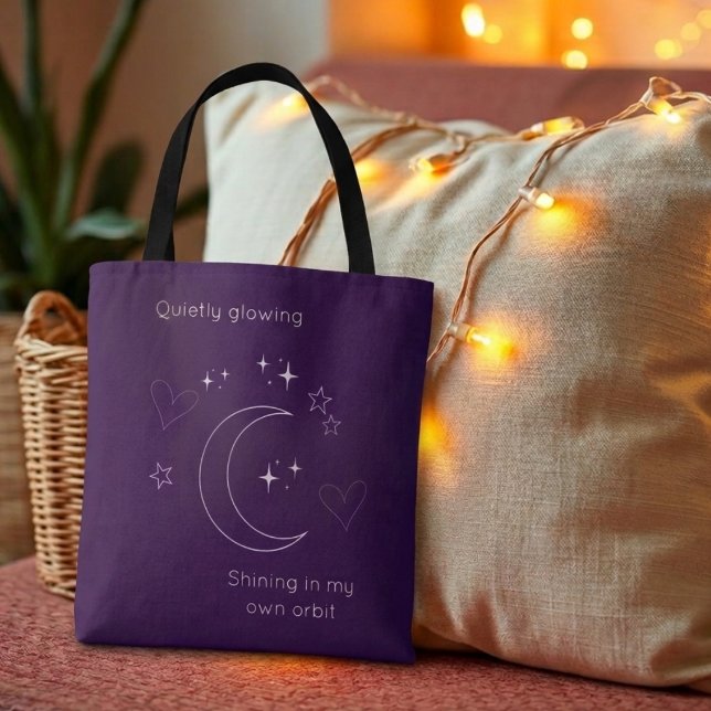 Bolsa Tote de Arte de Linha Celestial Roxa Persona (Criador carregado)