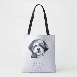 Bolsa Tote de Arte Moderna Aussiedoodle - Geom Azu