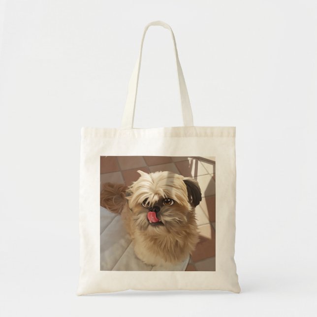 Bolsa tote de cachorro fofo Shih Tzu (Frente)