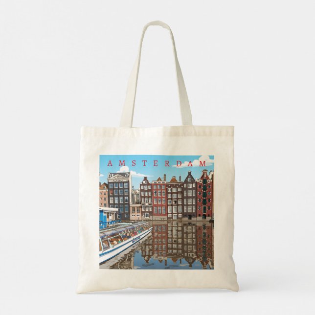 Bolsa Tote de casas de Amsterdã (Verso)