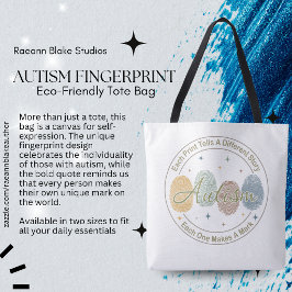 Bolsa Tote de Citação/Impressão Digital do Autismo