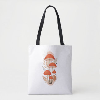 Bolsa Tote de Cogumelo Colorido Botânica Vibrante