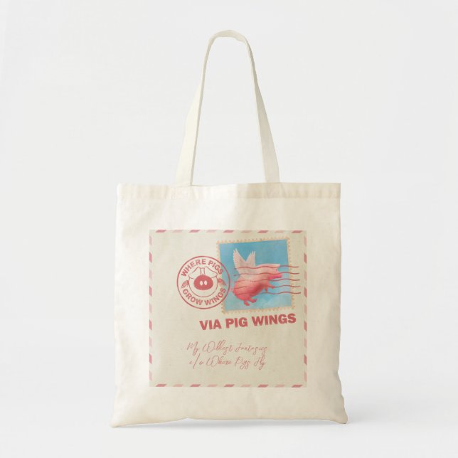Bolsa Tote de Correio de Porco Voador (Frente)