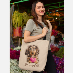 Bolsa Tote de Dachshund Fofa Você Consegue Fazer I