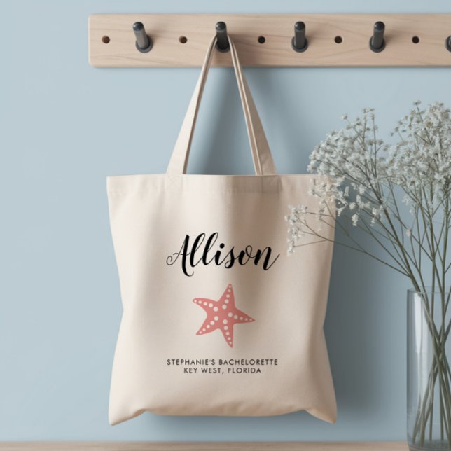 Bolsa Tote de Dama de Honra com Estrela do Mar par (Criador carregado)