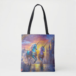 Bolsa Tote De Design De Unicórnios E Castelos Por Rich AMeN G