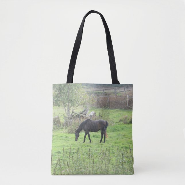 Bolsa Tote de Dois Lados com Cavalos Bonitos (Frente)