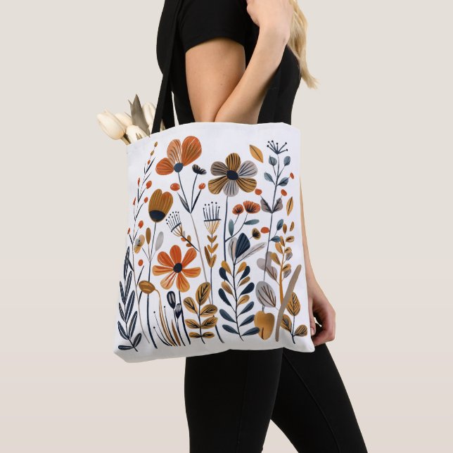 Bolsa tote de Flores Nórdicas (Close Up)