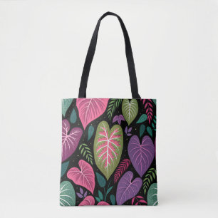 Bolsa Tote de Folha de Coração Tropical