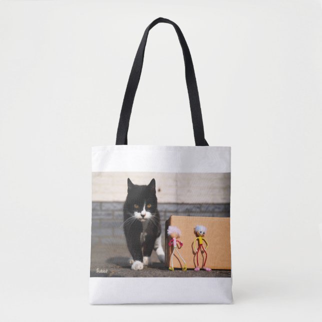 Bolsa Tote De Fubby's verstoppen zich voor de kat Ping. (Frente)