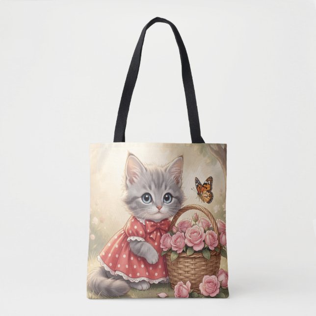 bolsa tote de gatinho adorável (Frente)