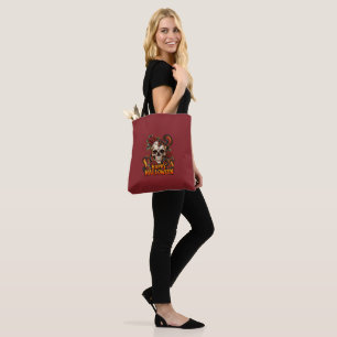 Bolsa tote de Halloween gótica assustadora com um