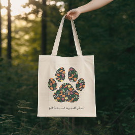 Bolsa Tote de Impressão de Pata de Outono Fofa par