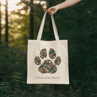 Bolsa Tote de Impressão de Pata de Outono Fofa par