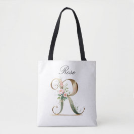 Bolsa Tote de Impressão Total com Letra Floral Dou