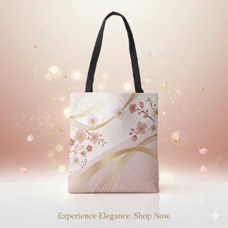 Bolsa Tote de Impressão Total Elegant Floral Energ