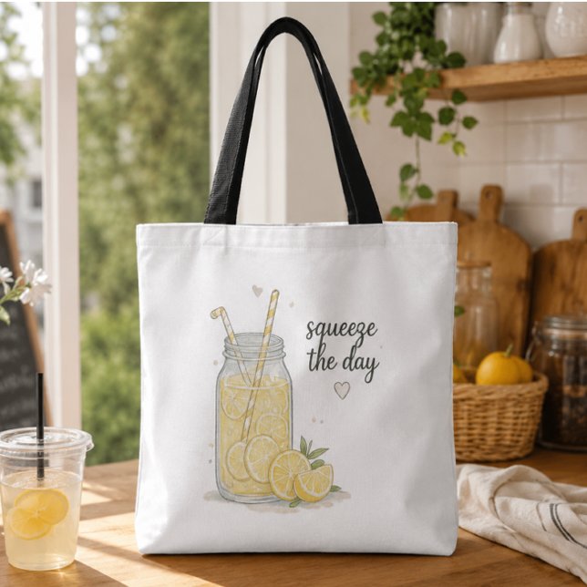 Bolsa Tote de Limonada Squeeze The Day para o Verã (Criador carregado)