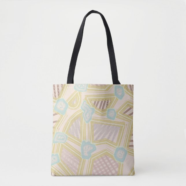 Bolsa Tote de Linha Arte e Formas Pastel Modernas (Frente)