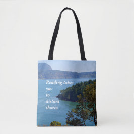 Bolsa tote de livros do leitor, bela cena do ocean