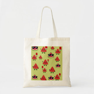 Bolsa Tote de Lona com Padrão de Melancia Fofo