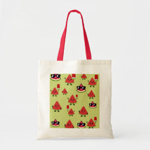 Bolsa Tote de Lona com Padrão de Melancia Fofo