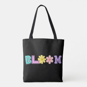 Bolsa Tote de Lona Floral Pastel Retro Bloom