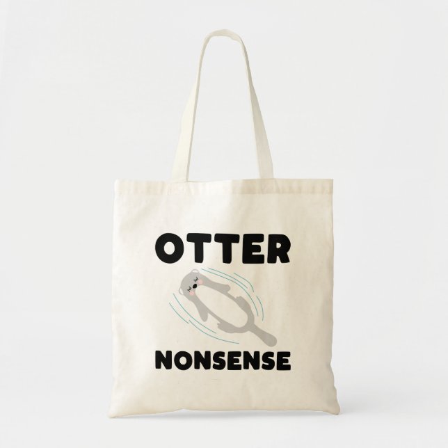 Bolsa Tote de Lontra Fofa e Divertida (Frente)