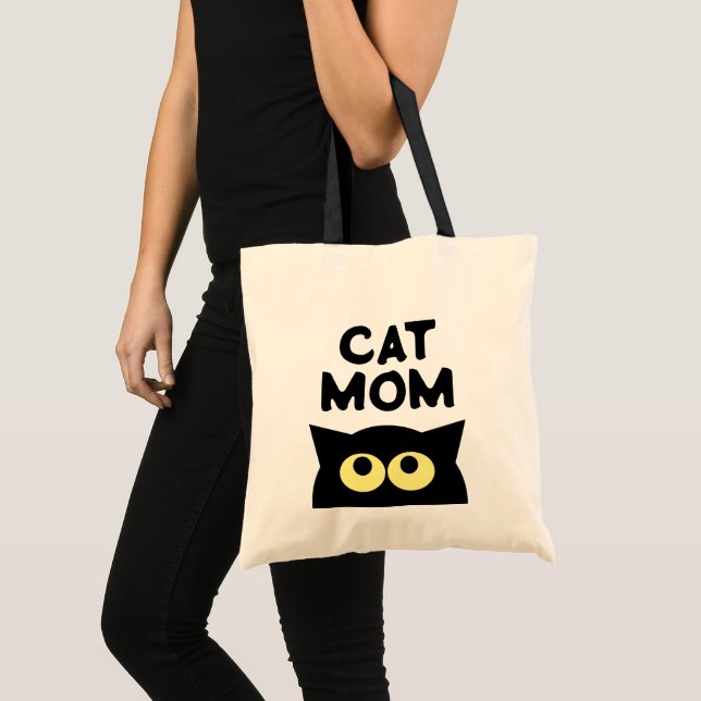 Bolsa tote de Mãe de Gato Fofa para amante de gato (Frente (produto))