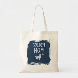 Bolsa tote de mãe do Golden Retriever com nome per