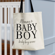 Bolsa Tote de Mãe para Nome de Bebê Menino