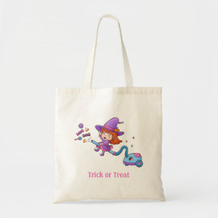 Bolsa Tote de Meninas com Bruxinha Fofa no Aspirad