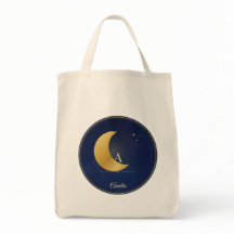 Bolsa Tote de Monograma Personalizado, Lua Crescen