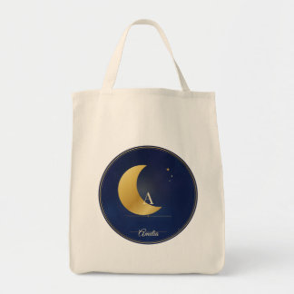 Bolsa Tote de Monograma Personalizado, Lua Crescen