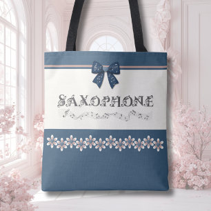 Bolsa Tote de Música de Saxofone com Laço Coquete