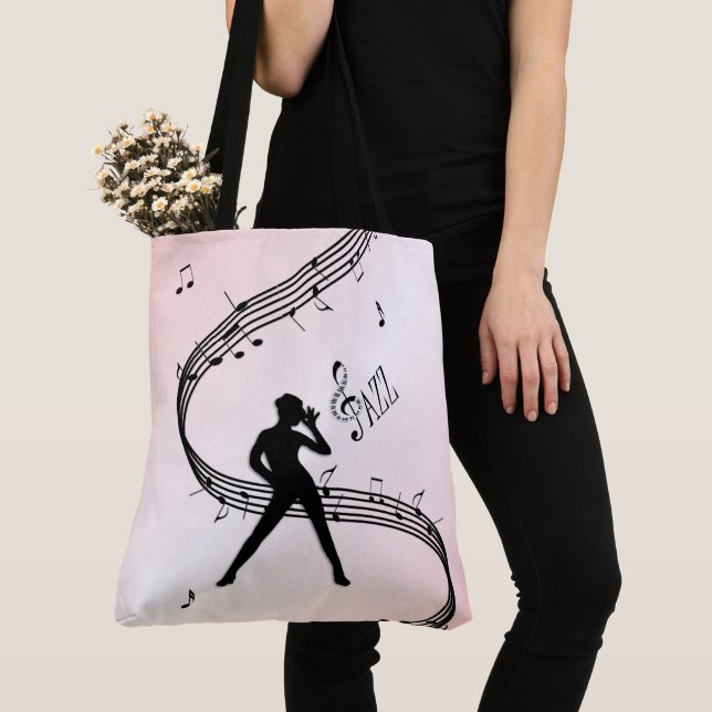 Bolsa Tote de Música Rosa de Dança de Jazz (Close Up)